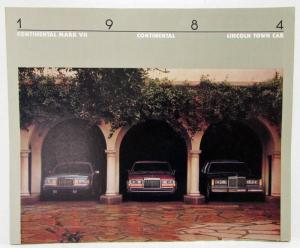 1984 Lincoln Continental Mark VII Town Car Sales Folder