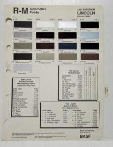 1986 Lincoln & Mark Paint Chips by R-M Automotive Products