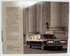 1987 Lincoln Town Car Portfolio Sales Brochure