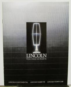 1988 Lincoln Mark VII Continental Town Car Sales Brochure