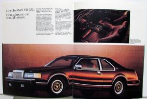 1988 Lincoln Mark VII Continental Town Car Sales Brochure