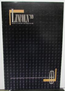 1989 Lincoln Mark VII Continental Town Car Sales Brochure