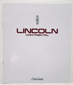 1991 Lincoln Continental Sales Brochure Japanese Text Red Cover Text