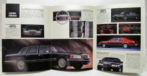 1991 Lincoln Town Car Mark VII Continental Sales Folder Japanese Text