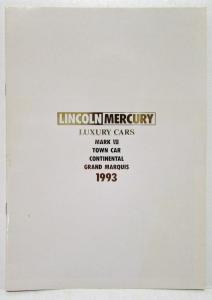 1993 Lincoln Mercury Luxury Cars Sales Brochure Japanese Text