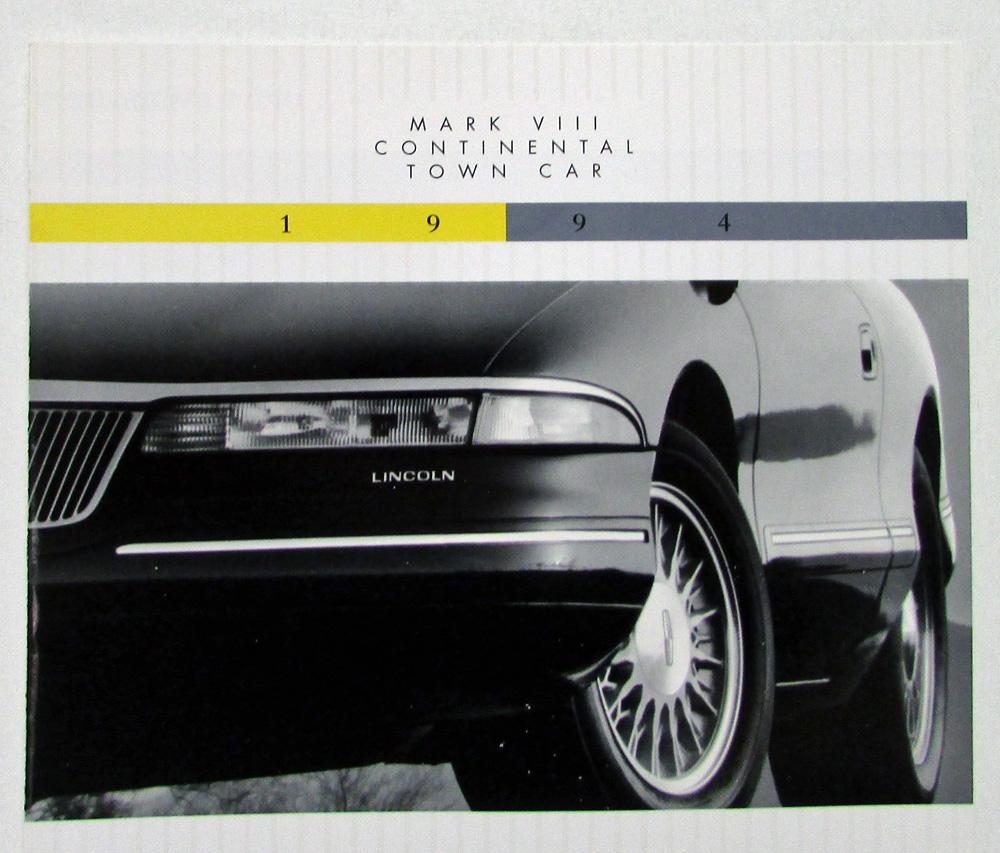 1994 Lincoln Mark Viii Continental Town Car Sales Brochure