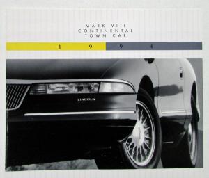 1994 Lincoln Mark VIII Continental Town Car Sales Brochure