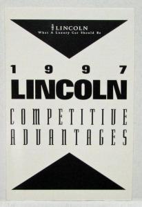 1997 Lincoln Competitive Advantages Folder