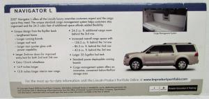 2007 Lincoln Navigator and L Model Tabbed Presentation Guide