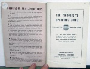 1942 Oldsmobile Owners Manual Care & Operation Guide 6 & 8 Cylinder Original