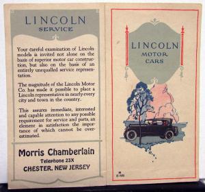 1923 Lincoln Motor Cars Sales Brochure