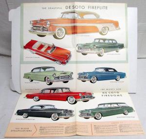 1955 DeSoto V-8 Fireflite Firedome Dealer Sales Brochure All Model Poster Page