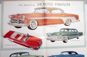 1955 DeSoto V-8 Fireflite Firedome Dealer Sales Brochure All Model Poster Page