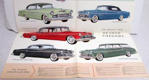 1955 DeSoto V-8 Fireflite Firedome Dealer Sales Brochure All Model Poster Page