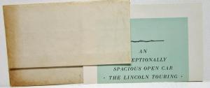 1929 Lincoln Touring Sales Folder Mailer with Envelope