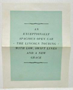 1929 Lincoln Touring Sales Folder Mailer with Envelope