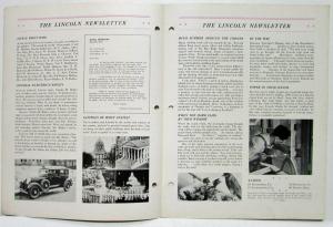 1931 The Lincoln Newsletter for Owners March Edition
