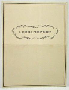 1932 A Lincoln Presentation Sales Folder V8 & V12