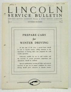 1934 Lincoln Service Bulletins
