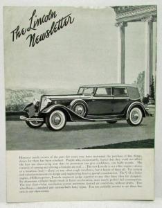1934 The Lincoln Newsletter for Owners April Edition