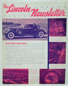 1934 The Lincoln Newsletter for Owners August Edition