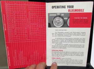 1962 Oldsmobile Owners Manual F-85 Care & Operation Maintenance Original