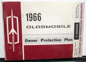 1966 Oldsmobile Owner Protection Plan Booklet Protect-O-Plate Warranty Service