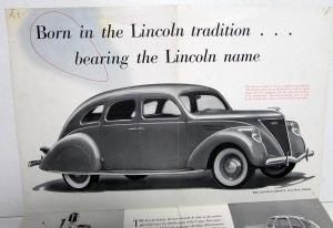 1936 Lincoln Zephyr Sales Folder Brochure V12 Original