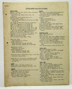 1936 Lincoln Zephyr Service Specs and Ford Laboratory Test Instructions
