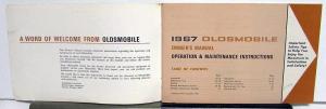 1967 Oldsmobile Owners Manual Vista-Cruiser Wagon Care & Operation Original