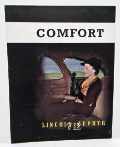 1936 Lincoln Zephyr Sales Folder Comfort Dutch Text