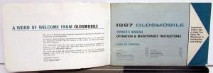 1967 Oldsmobile Owners Manual Toronado Care & Operation Original
