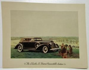 1936 Lincoln LeBaron Convertible Image Plate with Letter and Sleeve