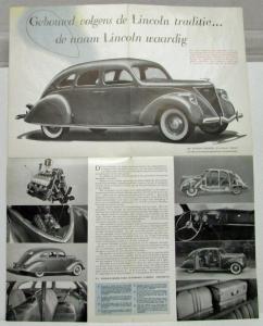 1936 Lincoln Zephyr Sales Folder Dutch Text