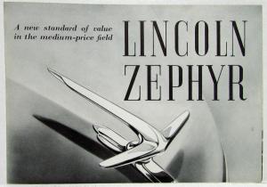 1936 Lincoln Zephyr Sales Brochure A New Standard