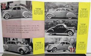 1936 1937 Lincoln Zephyr Outstanding Used Car Values Sales Folder Brochure