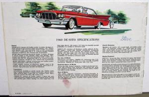 1960 DeSoto Adventurer and Fireflite Color Original Dealer Sales Brochure