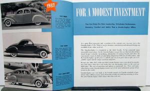 1936 to 1939 Lincoln Zephyr Enjoy Driving a Style Leader Sales Brochure