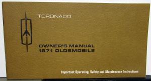 1971 Oldsmobile Owners Manual Toronado Care & Operation Original