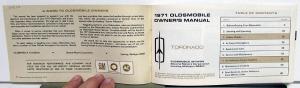 1971 Oldsmobile Owners Manual Toronado Care & Operation Original