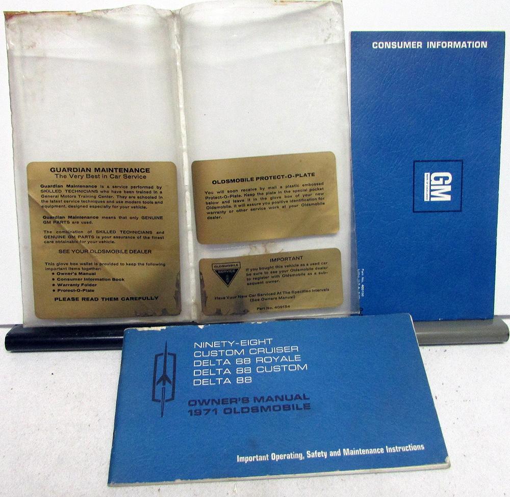 1971 Oldsmobile Owners Manual 98 Delta 88 Custom Cruiser Care & Operation