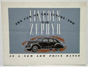 1937 Lincoln Zephyr The Car of the Future Now Sales Folder Invitation
