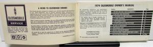 1974 Oldsmobile Owners Manual Toronado Care & Operation