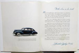 1938 Lincoln Zephyr With a Bone in Her Teeth Sales Brochure Original