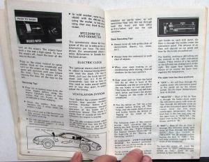 1979 Oldsmobile Owners Manual Starfire Models Care & Operation