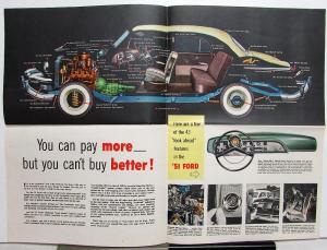1951 Ford V8 Custom Deluxe Steps Ahead Dealer Color Sales Folder Large Original