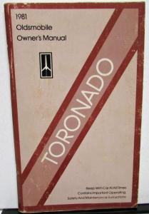 1981 Oldsmobile Owners Manual Toronado Models Care & Operation