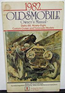 1982 Oldsmobile Owners Manual Delta 88 98 Cruiser Toronado Models Car  Operation