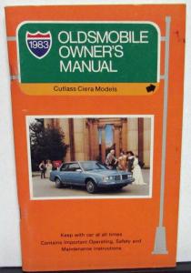 1983 Oldsmobile Owners Manual Cutlass Ciera Models Care & Operation