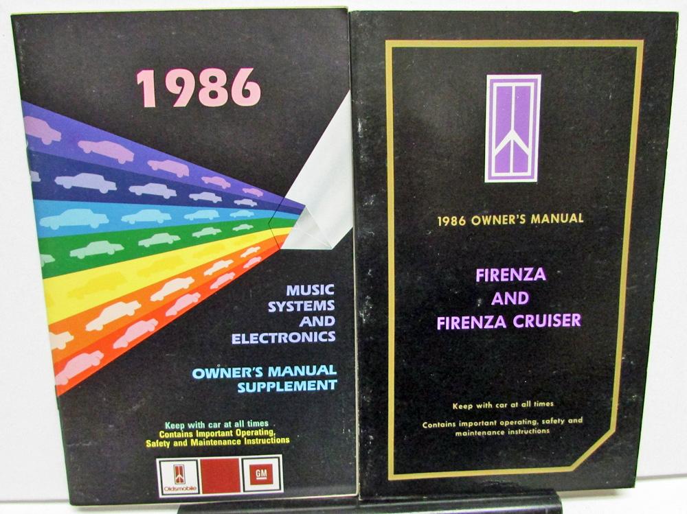 1986 Oldsmobile Owners Manual Firenza & Cruiser Models Care & Operation